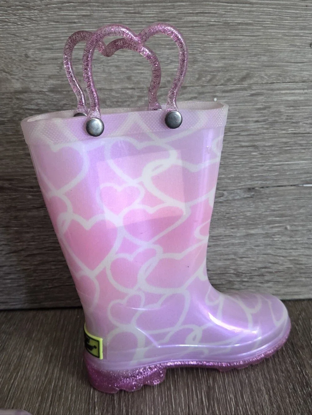Western Chief Toddler Glitter Stars Lighted Rain Boot - Size 6